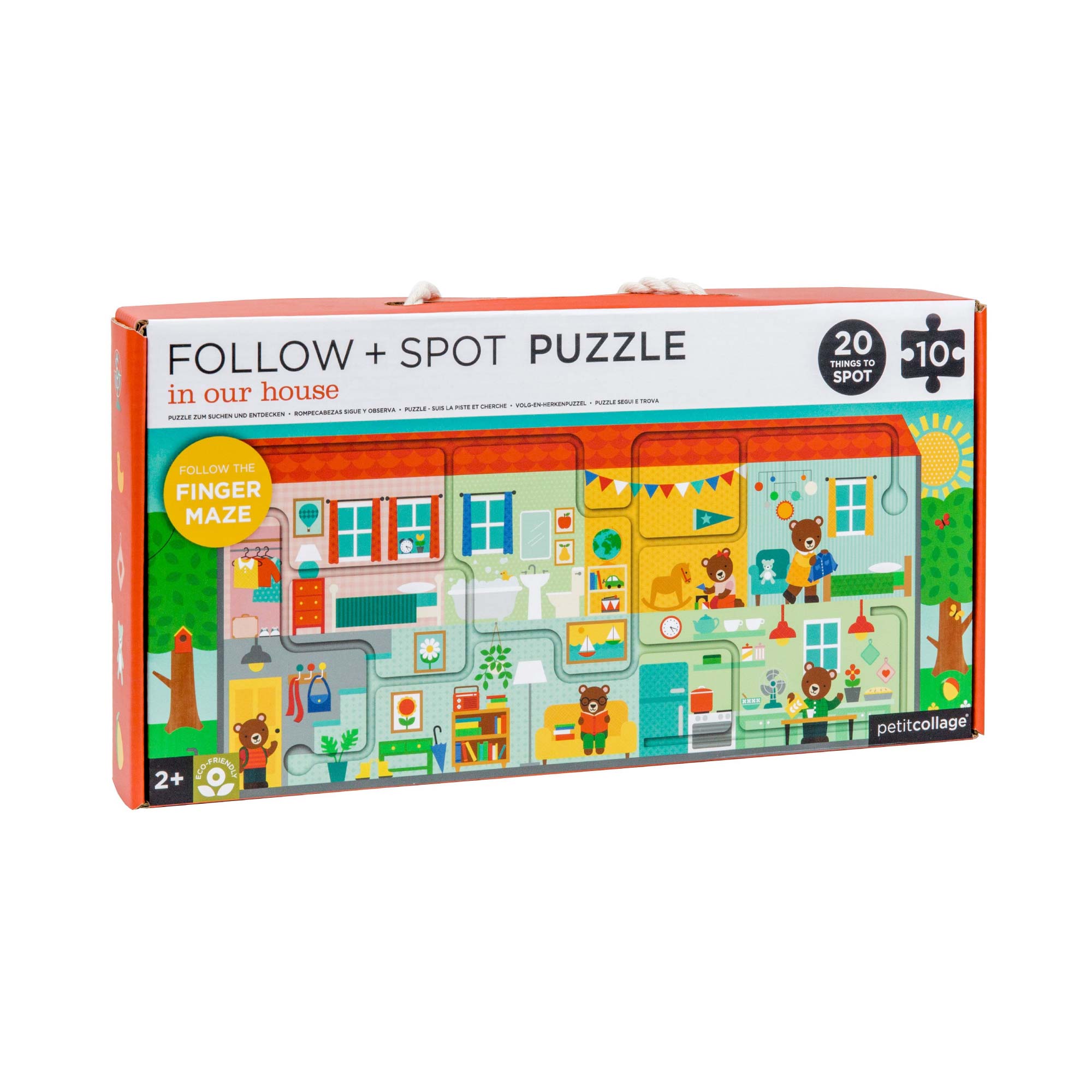 In Our House Follow + Spot Puzzle, Petit Collage, 10 palaa